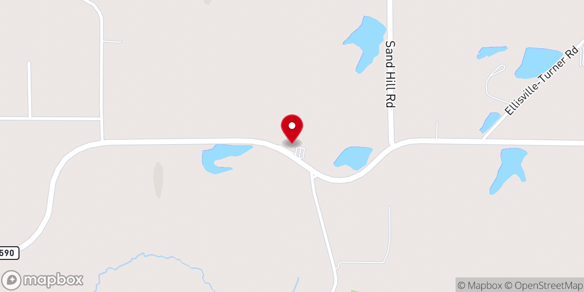 Map showing location of Pine Grove Baptist Church