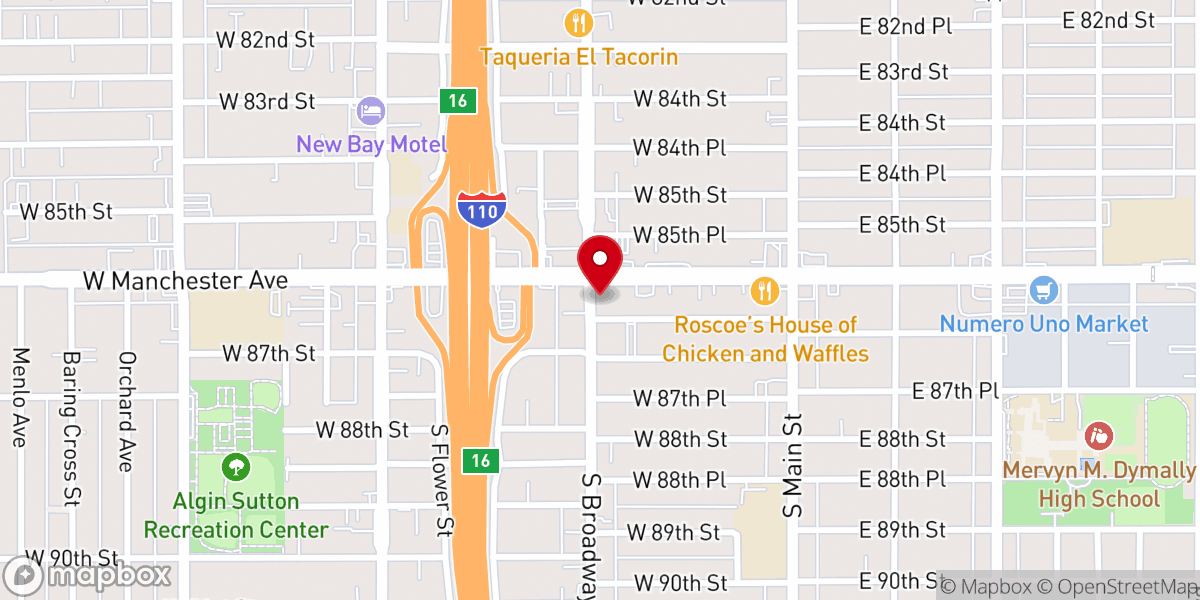 Map showing location of Ministerios Ebenezer Campamento Celestial Los Angeles