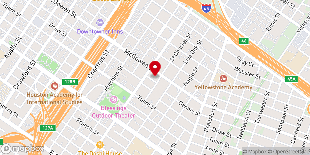 Map showing location of Trinity East United Methodist Church