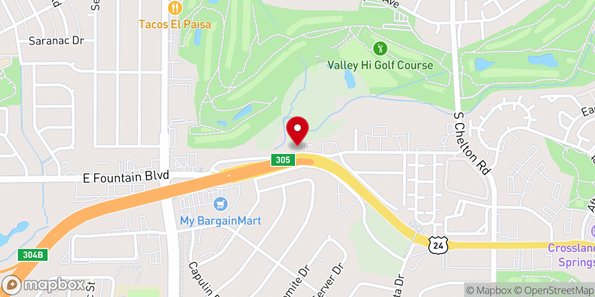 Map showing location of Iglesia Adventista Hispana de Colorado Springs (Hispanic)