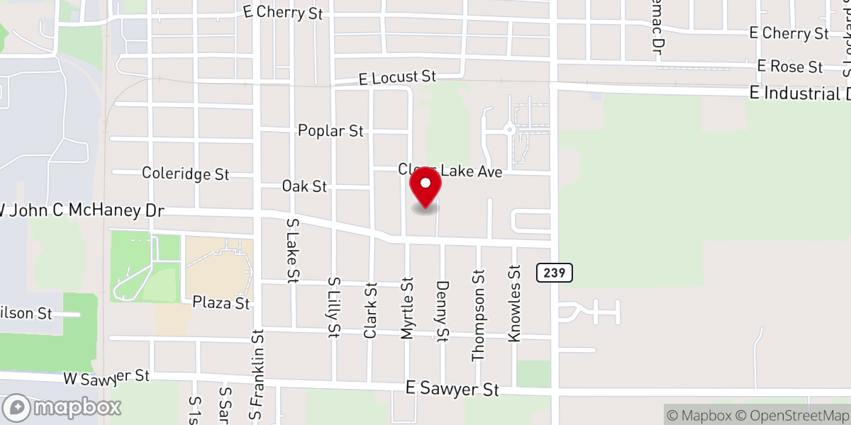 Map showing location of First Missionary Baptist Church