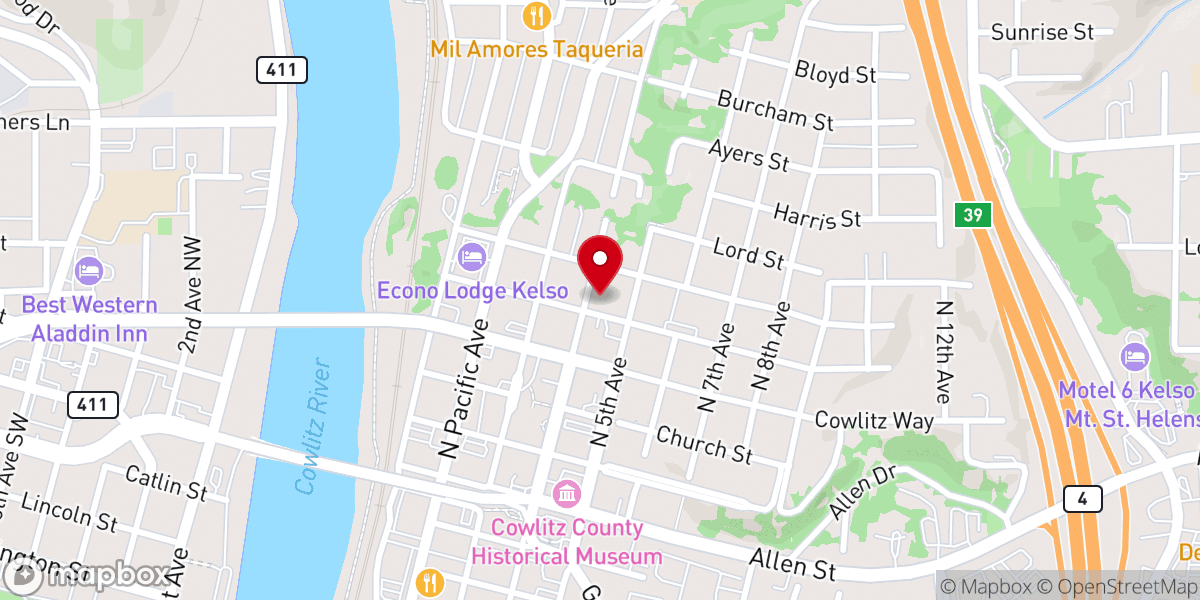 Map showing location of Central Christian Church