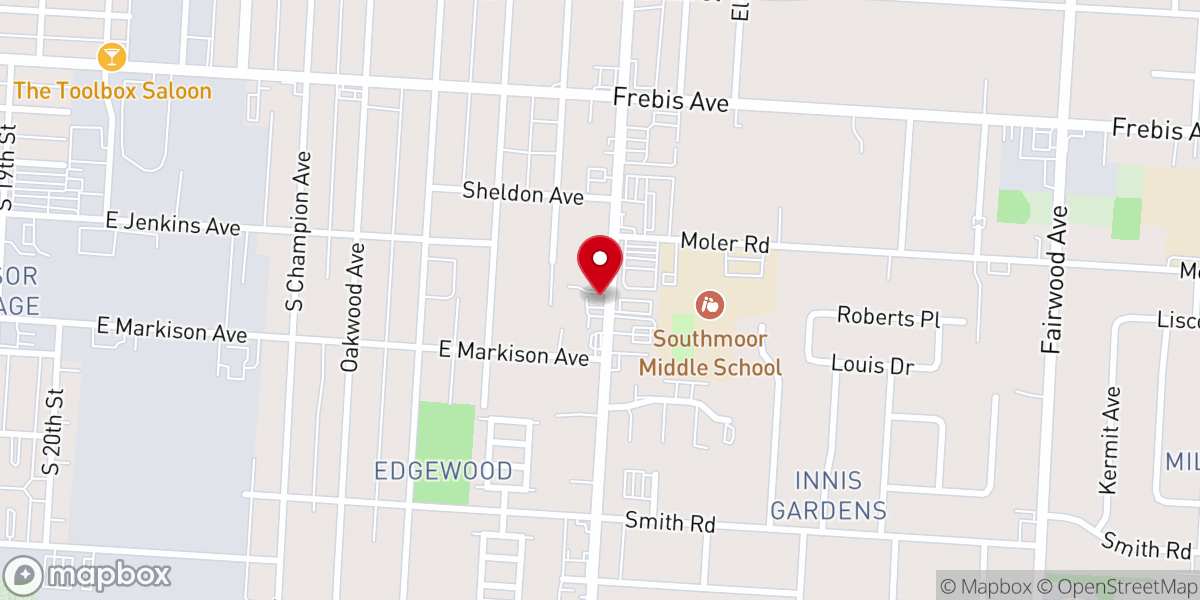 Map showing location of Lockbourne Rd Baptist Church