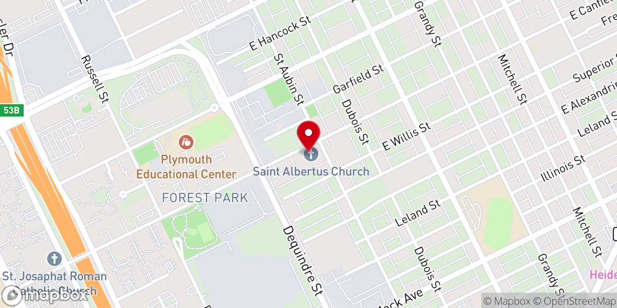 Map showing location of Saint Albertus Historic Church
