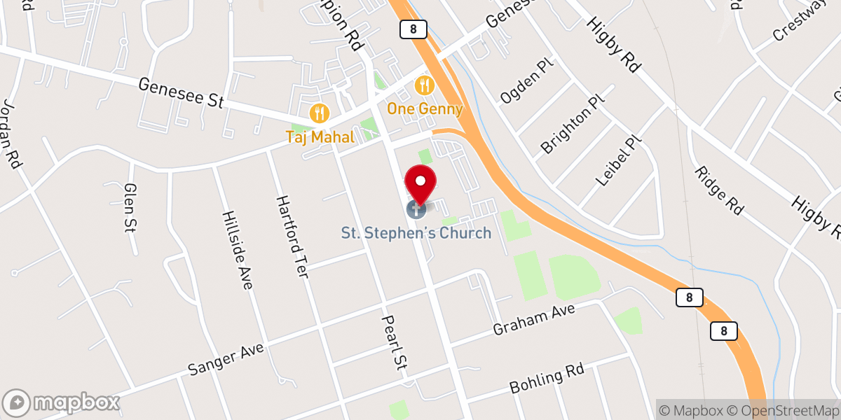 Map showing location of St Stephens Episcopal Church