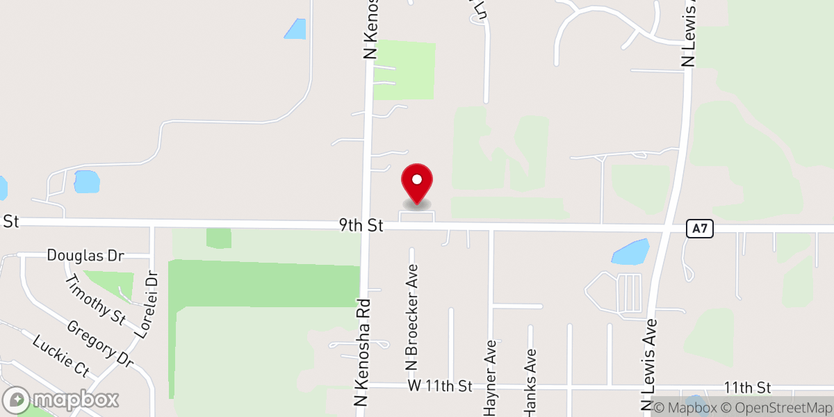 Map showing location of North Prairie United Methodist Church