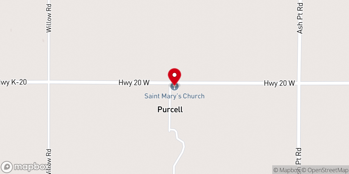 Map showing location of St. Mary's Catholic Church