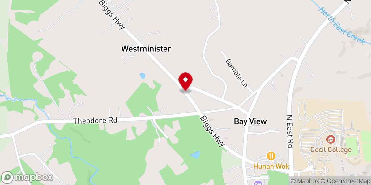 Map showing location of Mercy Baptist Church