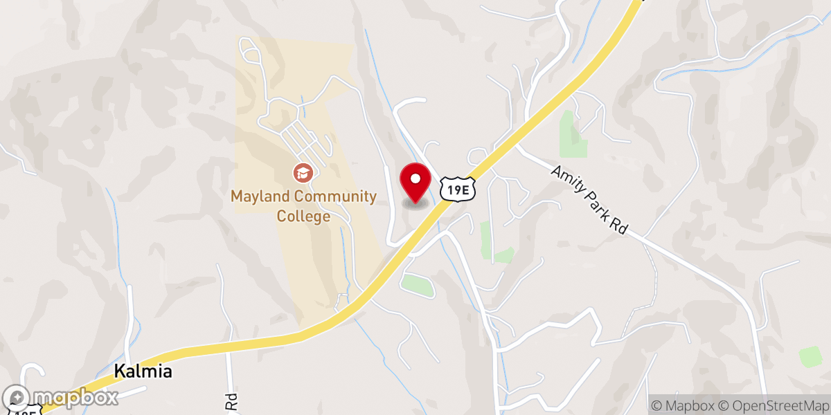 Map showing location of Spruce Pine Church of God