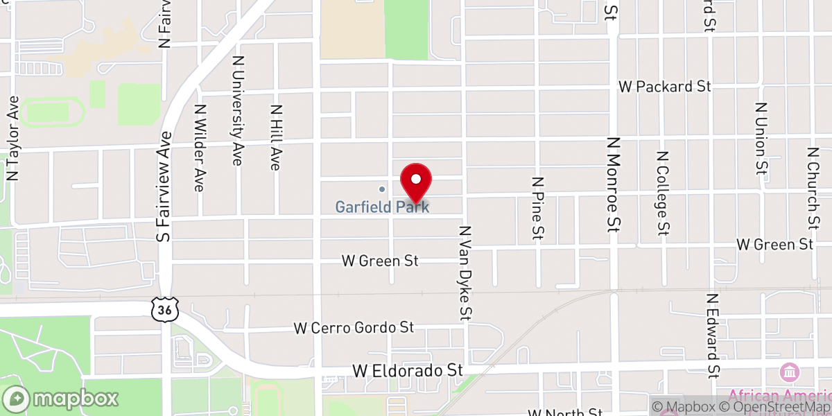 Map showing location of Cornerstone Full Gospel Baptist Church