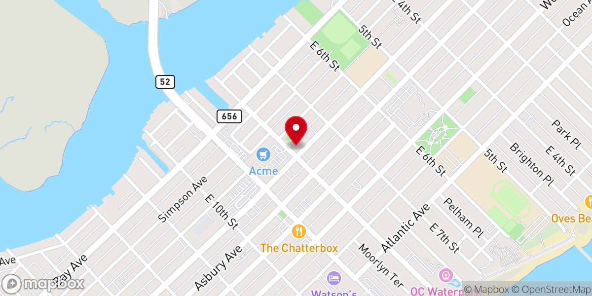 Map showing location of Tabernacle Baptist Church