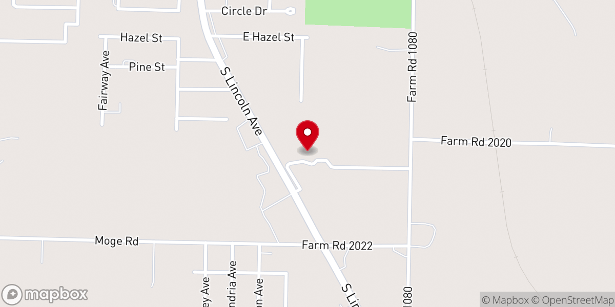 Map showing location of Monett Nazarene Church