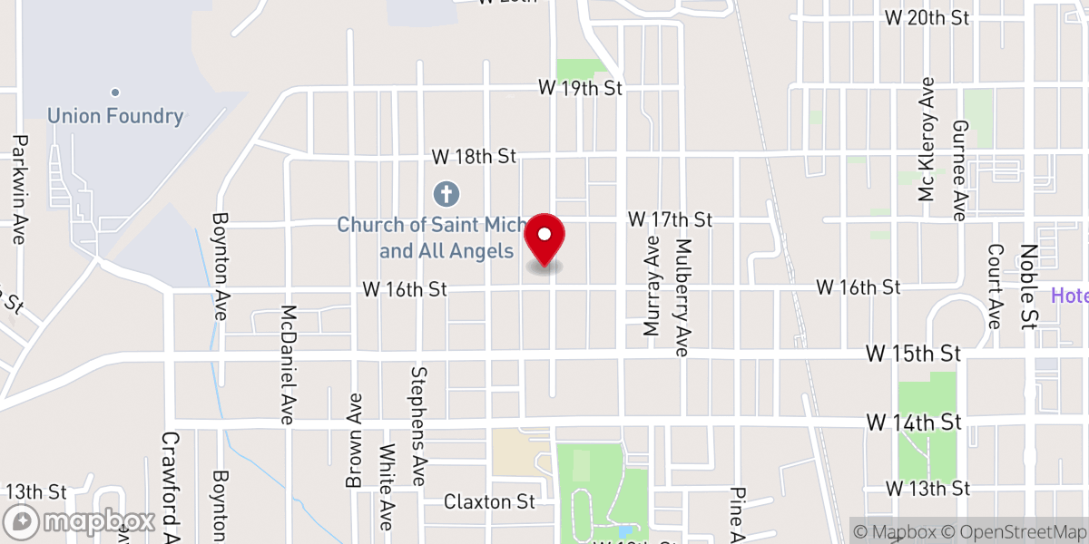 Map showing location of Mt Calvary Baptist Church