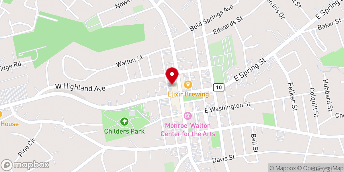 Map showing location of Shining Light Baptist Church of Monroe, GA