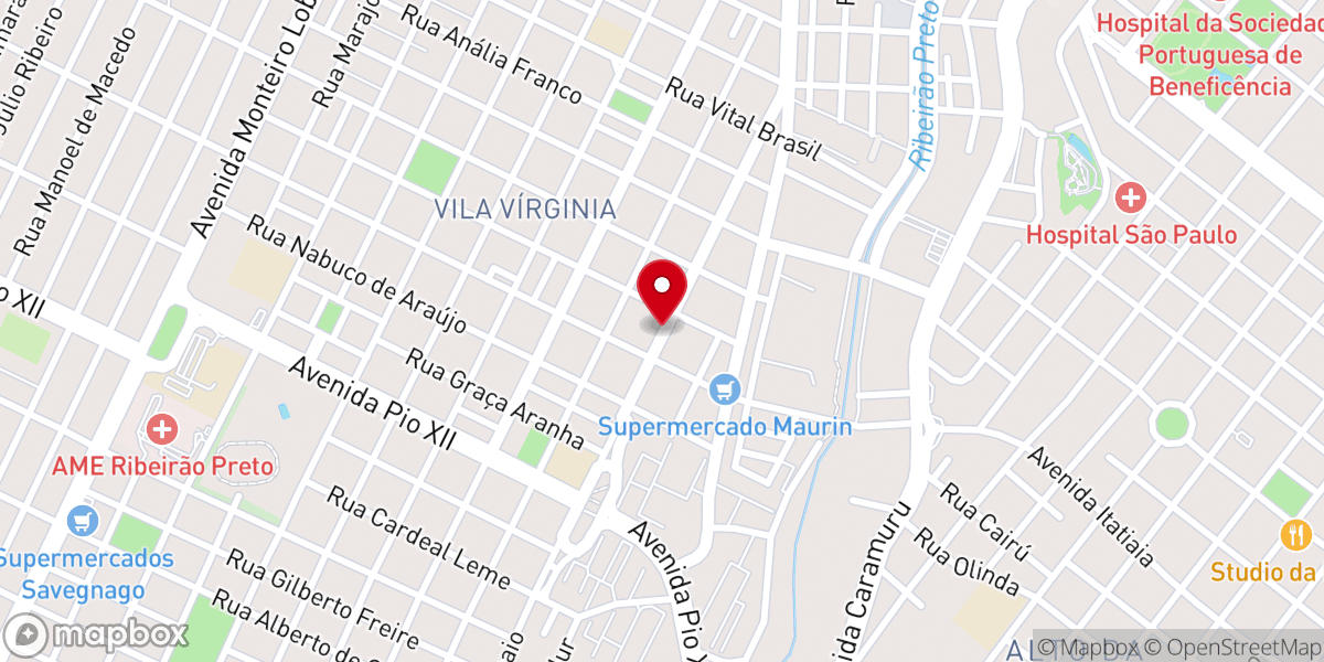 Map showing location of Igreja Batista Betel
