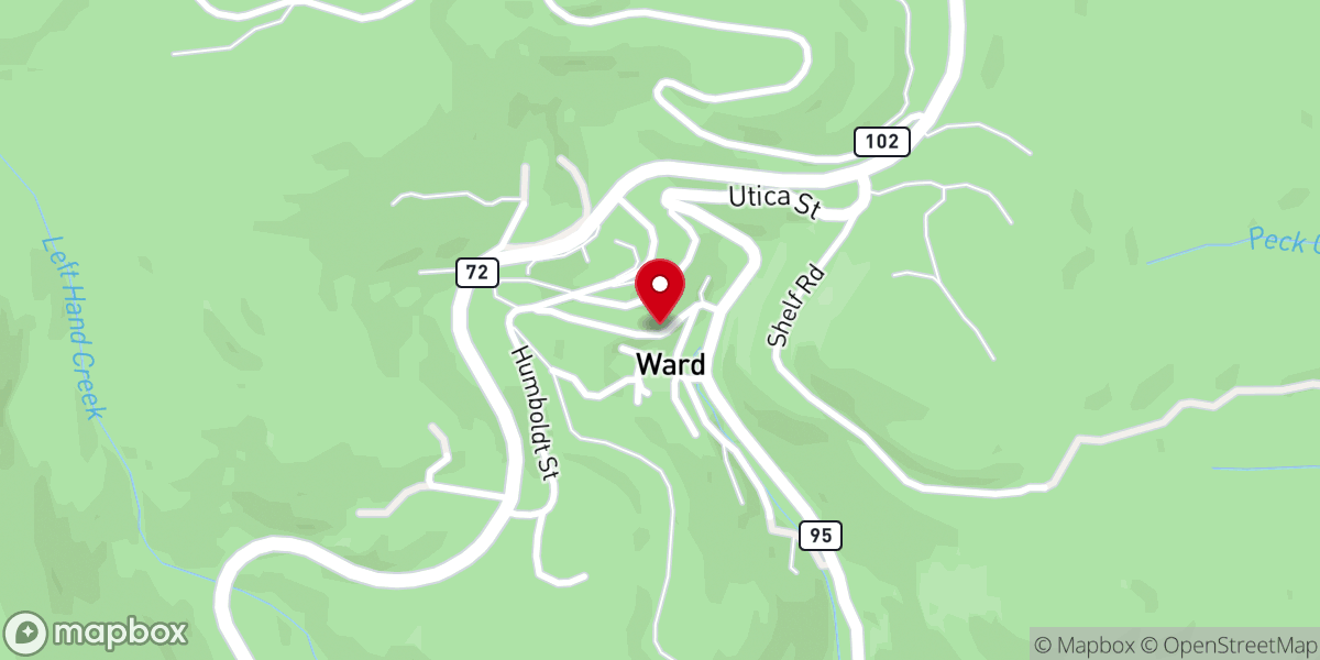 Map showing location of Union Congregational Church of Ward
