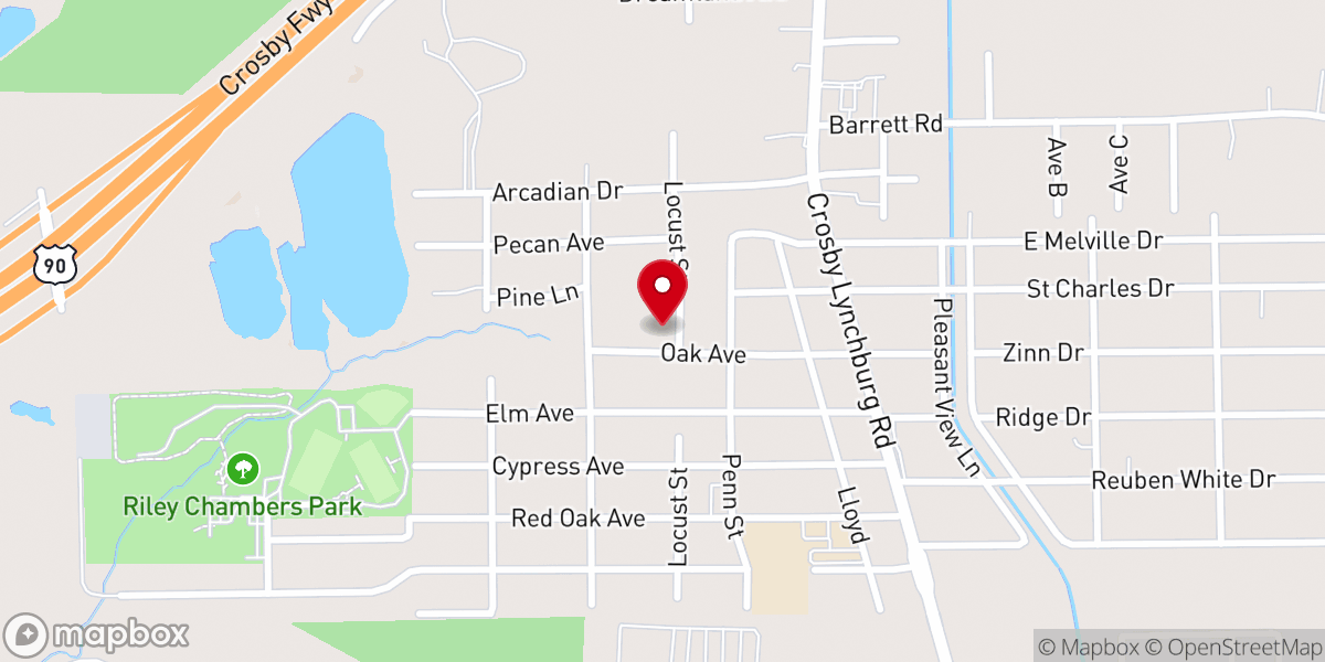 Map showing location of True Vine Baptist Church