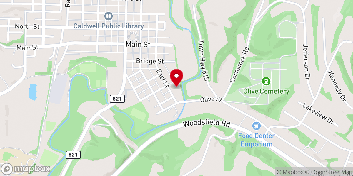Map showing location of Ball-Caldwell Home and Barn