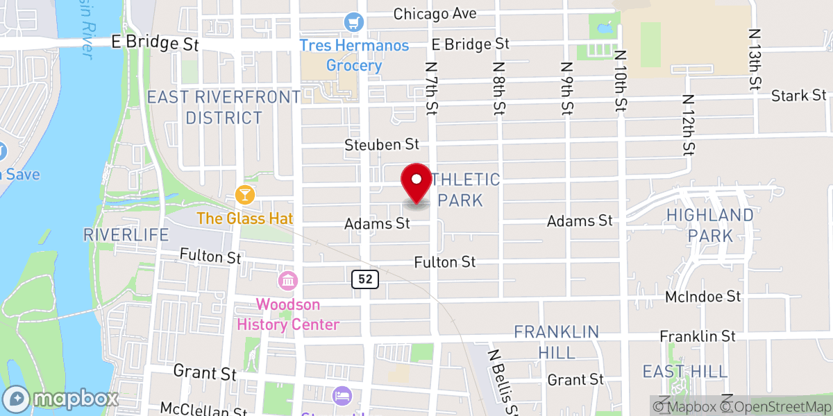 Map showing location of River City Church