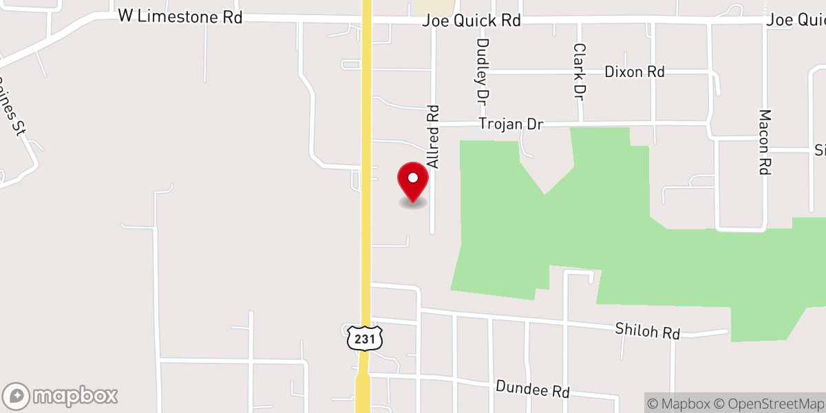 Map showing location of Hazel Green Free Holiness Church