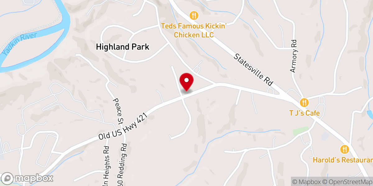 Map showing location of Rickards Chapel AME Zion Church