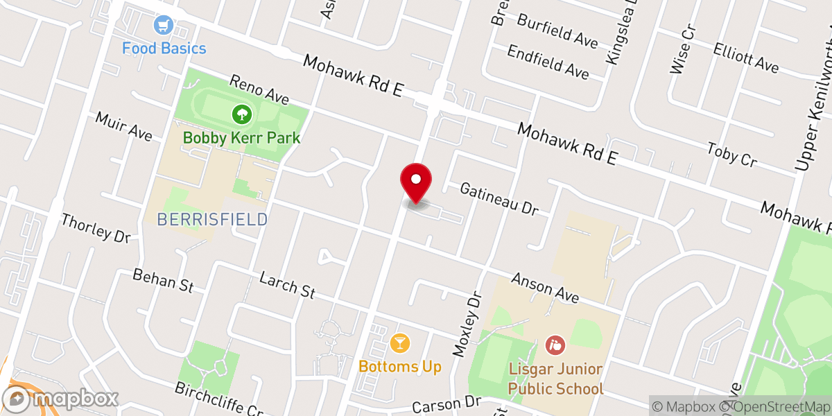 Map showing location of Emmanuel United Church