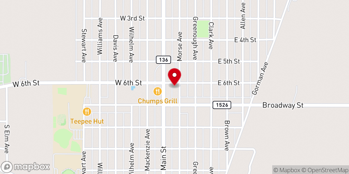 Map showing location of Victory Baptist Church
