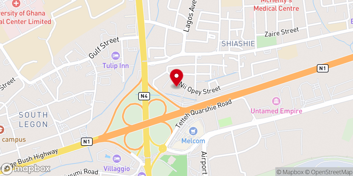 Map showing location of Calvary Baptist Church - Shiashie