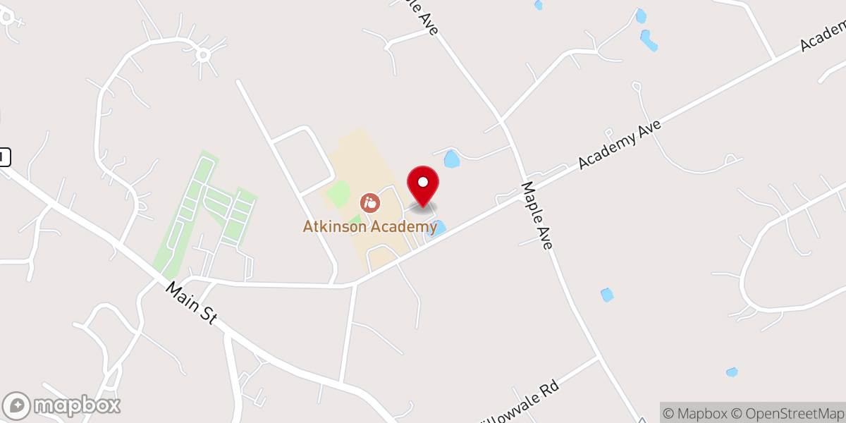 Map showing location of Atkinson Town Hall