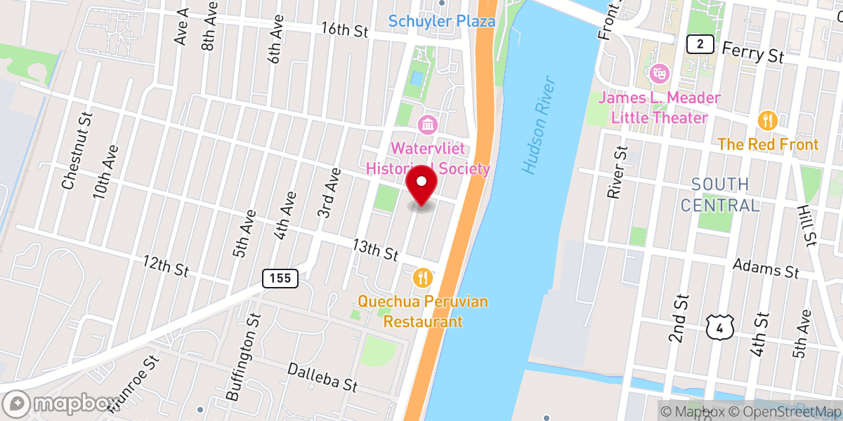 Map showing location of Trinity Church of Watervliet