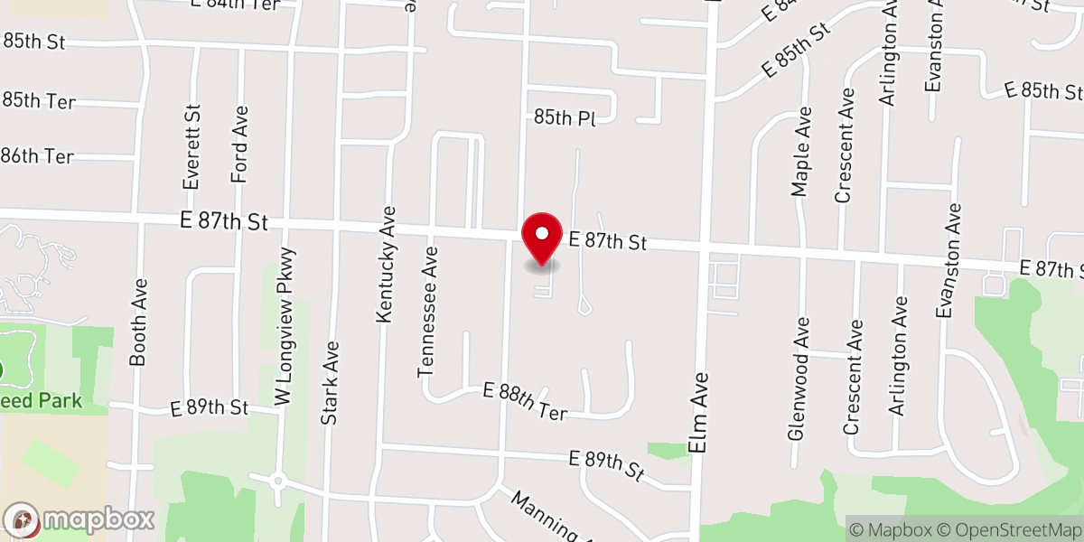 Map showing location of Lane Avenue Baptist Church