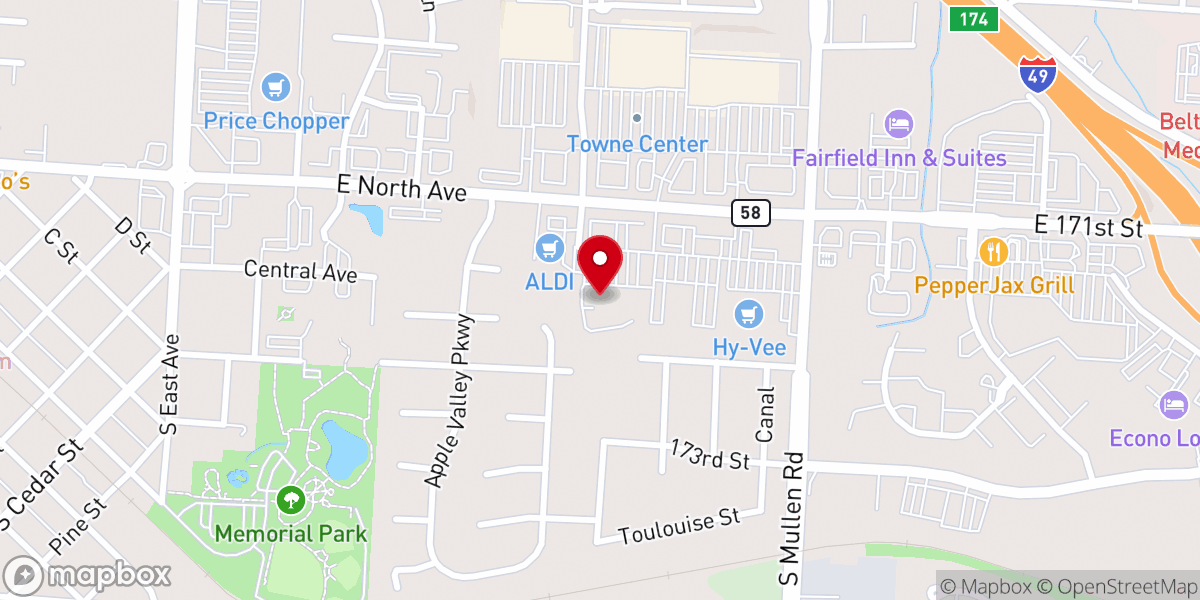 Map showing location of Real Life Hope Center