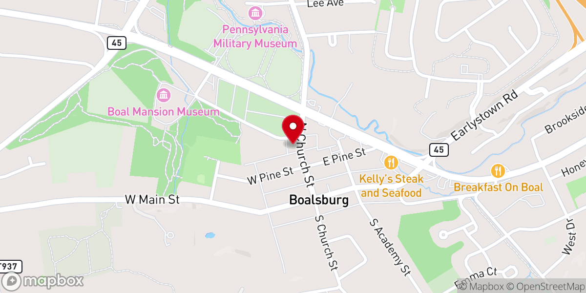Map showing location of St. John's United Church of Christ
