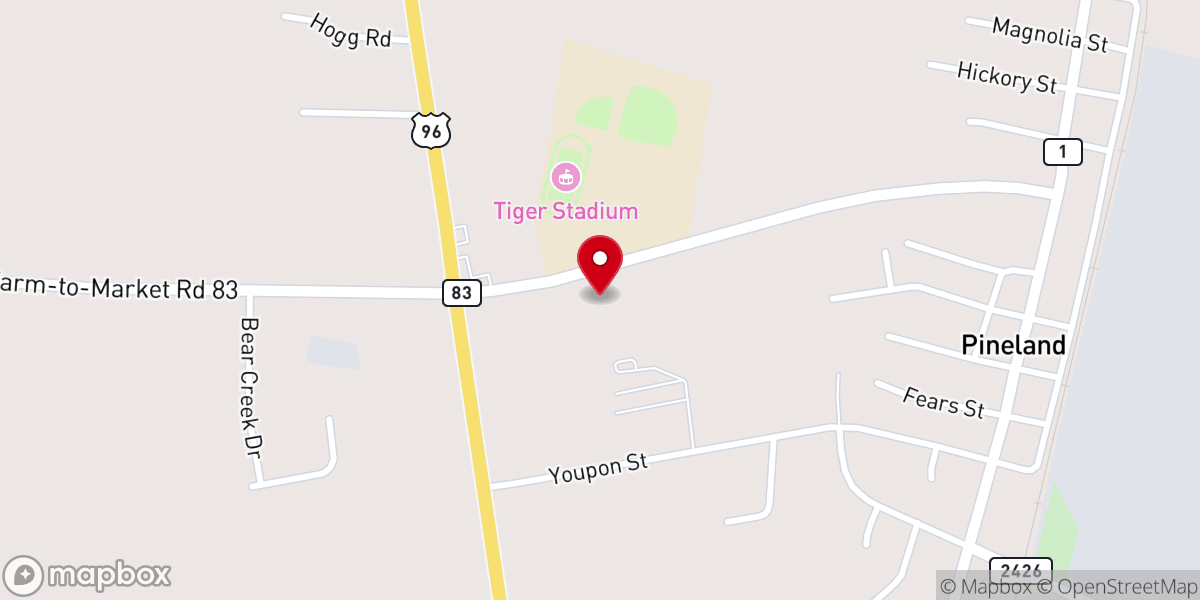 Map showing location of First Baptist Church