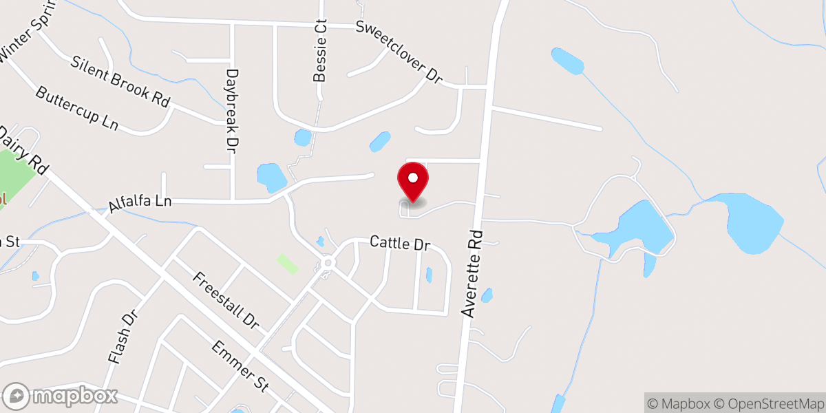 Map showing location of Hope Baptist Church