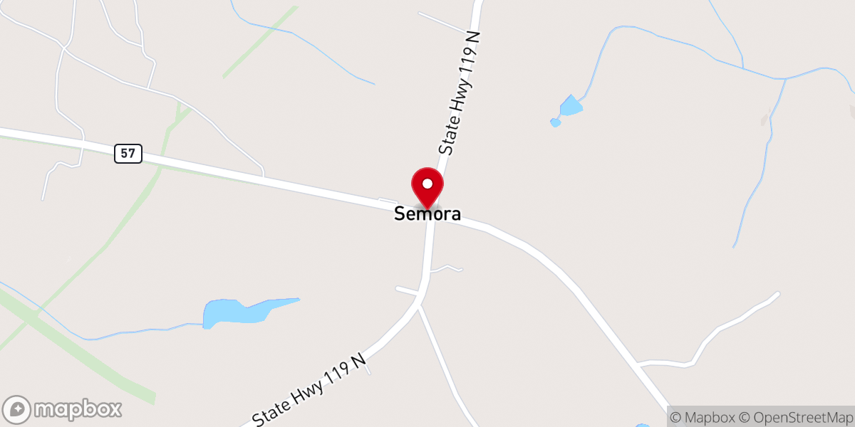 Map showing location of Semora