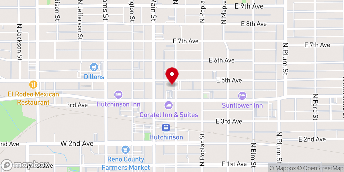 Map showing location of First Christian Church