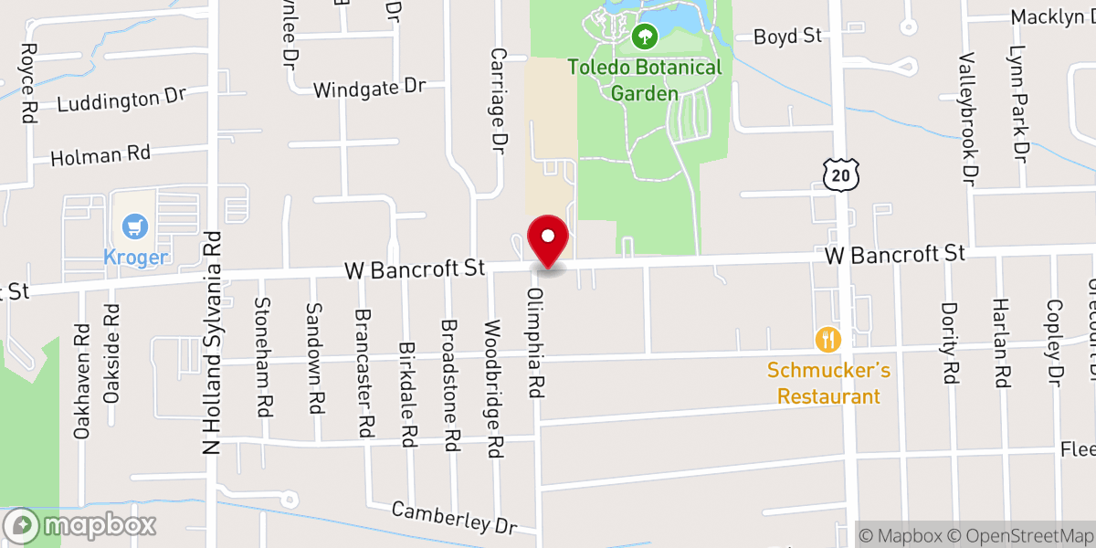 Map showing location of Bancroft Mennonite Church