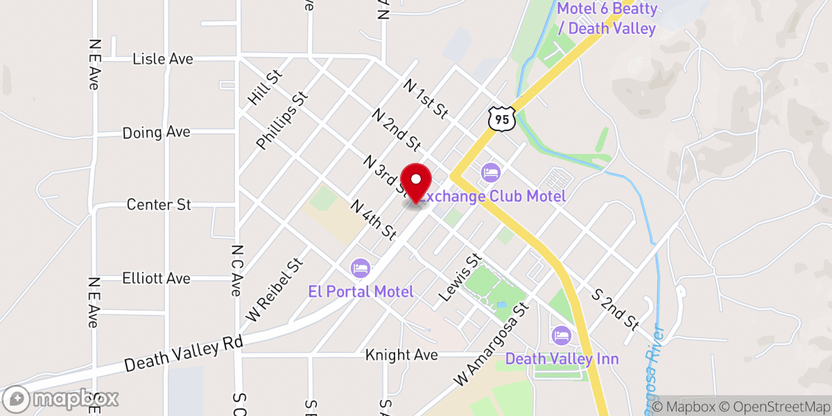 Map showing location of VFW Beatty Post