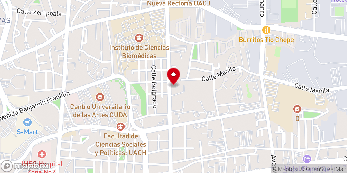 Map showing location of Parroquia de la Natividad del Señor