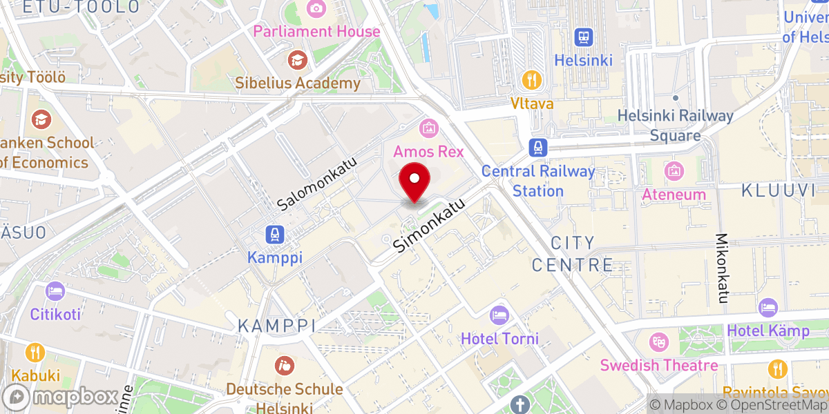 Map showing location of Kampin kappeli