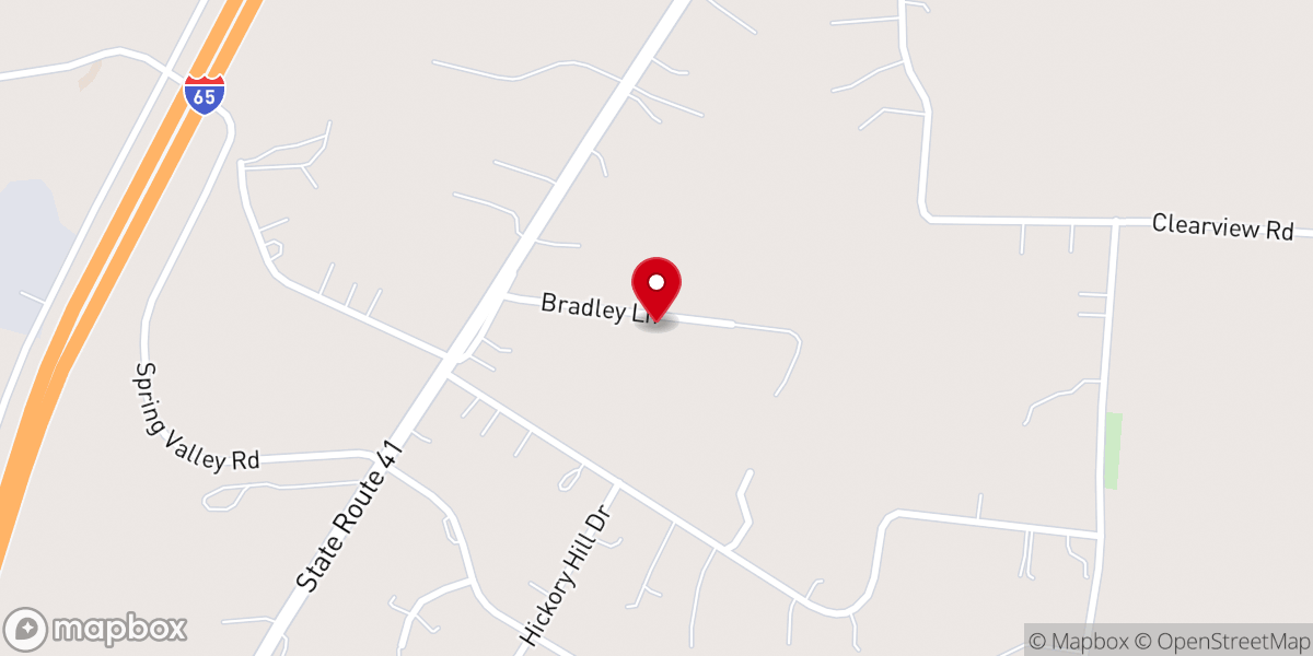 Map showing location of Oak Grove Baptist Church