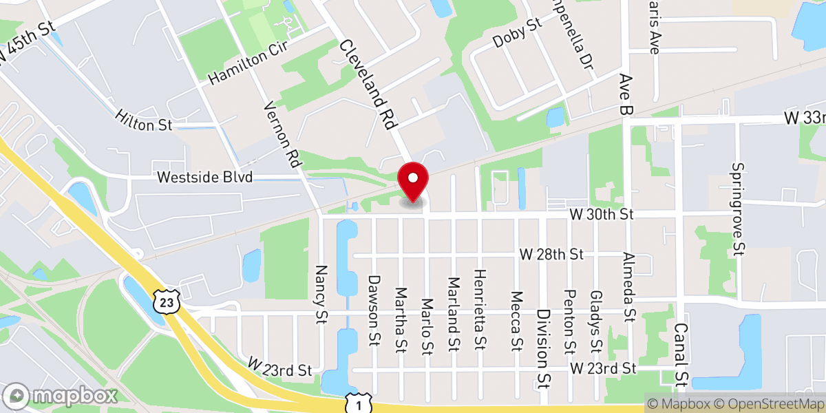 Map showing location of First Chronicles Baptist Church