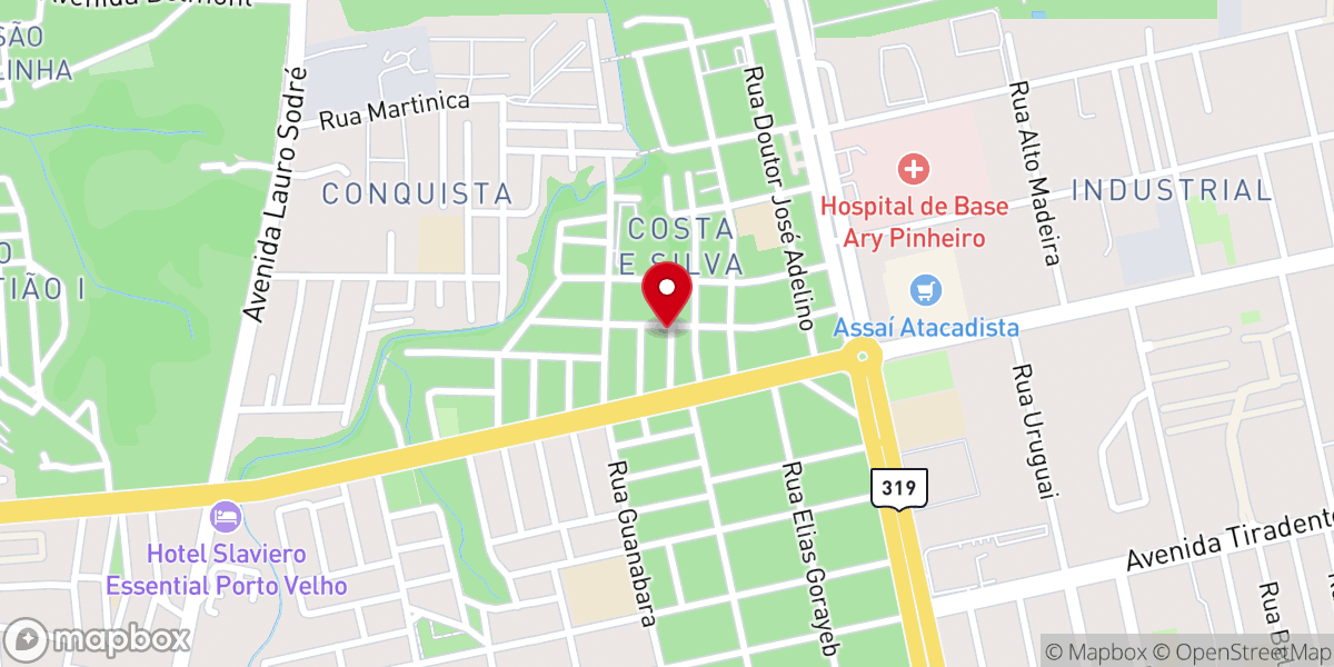 Map showing location of Igreja Batista Ebenezer