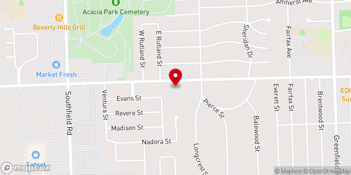 Map showing location of Peace Lutheran Church