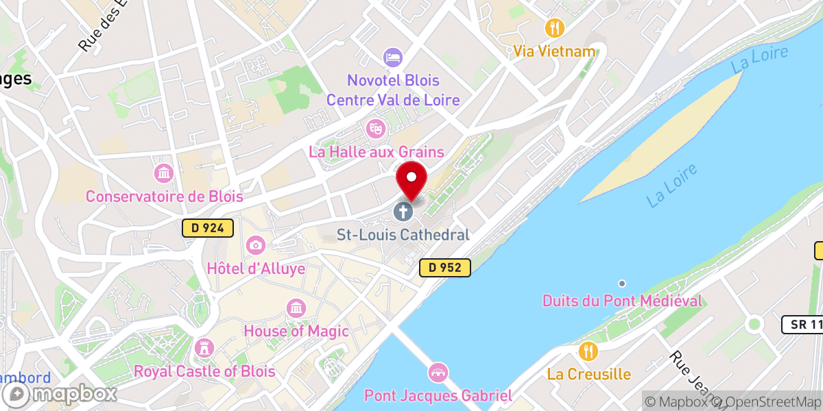 Map showing location of Crypte Saint-Solenne