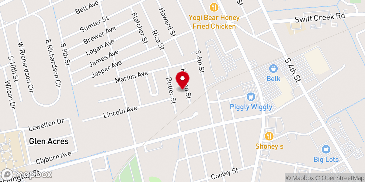 Map showing location of Hartsville Household Of Faith Church
