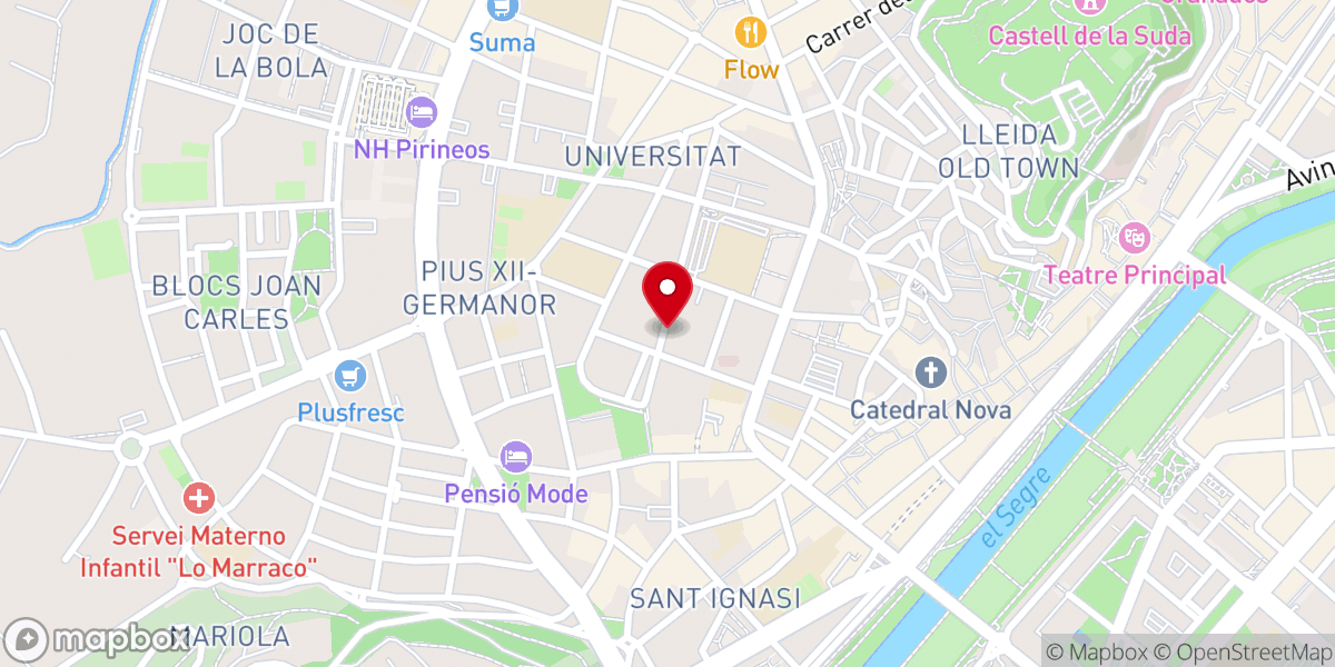 Map showing location of IPUE Lleida - Iglesia Pentecostal Unida en Europa