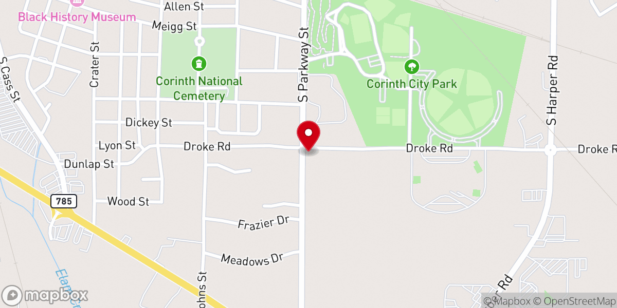 Map showing location of Parkway Church of Christ