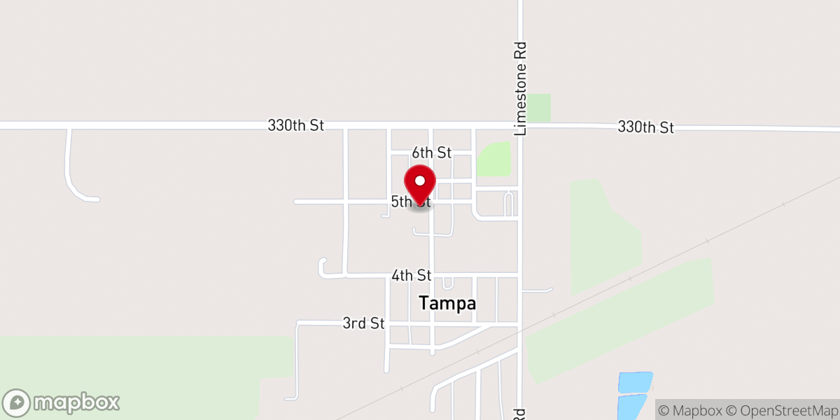 Map showing location of St John Lutheran Church